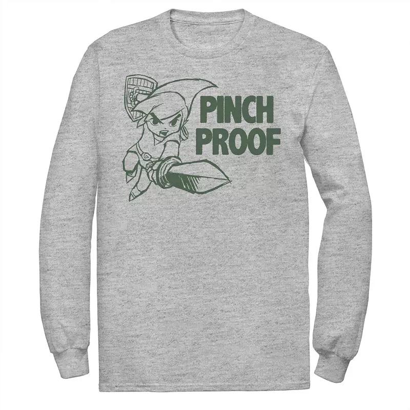 Men's Nintendo Legend of Zelda St. Patty's Link Pinch Proof Tee, Size: Medium, Athletic Grey Product Image