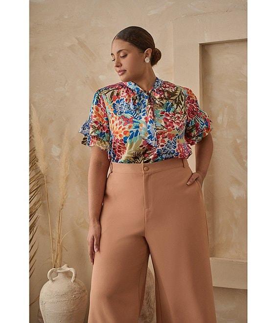 Sugarlips Plus Multi Floral Magic Moment Neck Tie Top Product Image