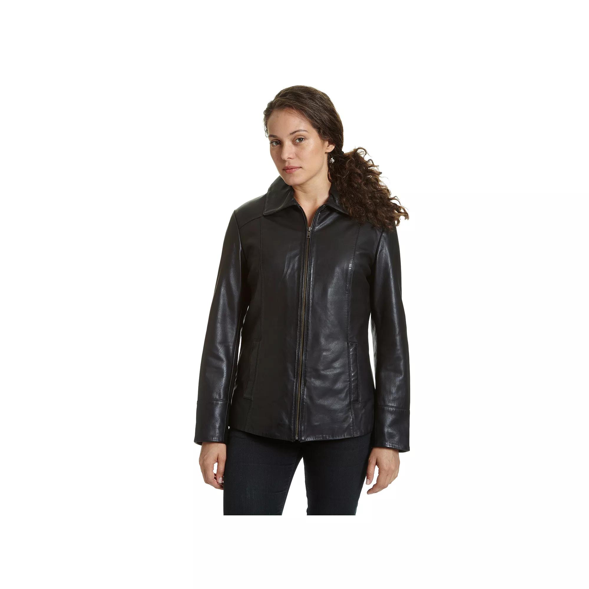 Women's Excelled Leather Scuba Jacket, Size: XL, Black Product Image