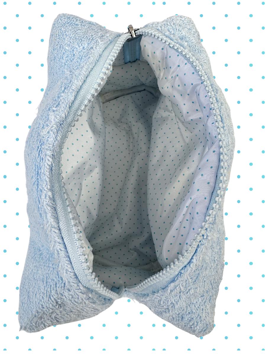 Blue Polka Dot Handmade Travel Pouch Product Image