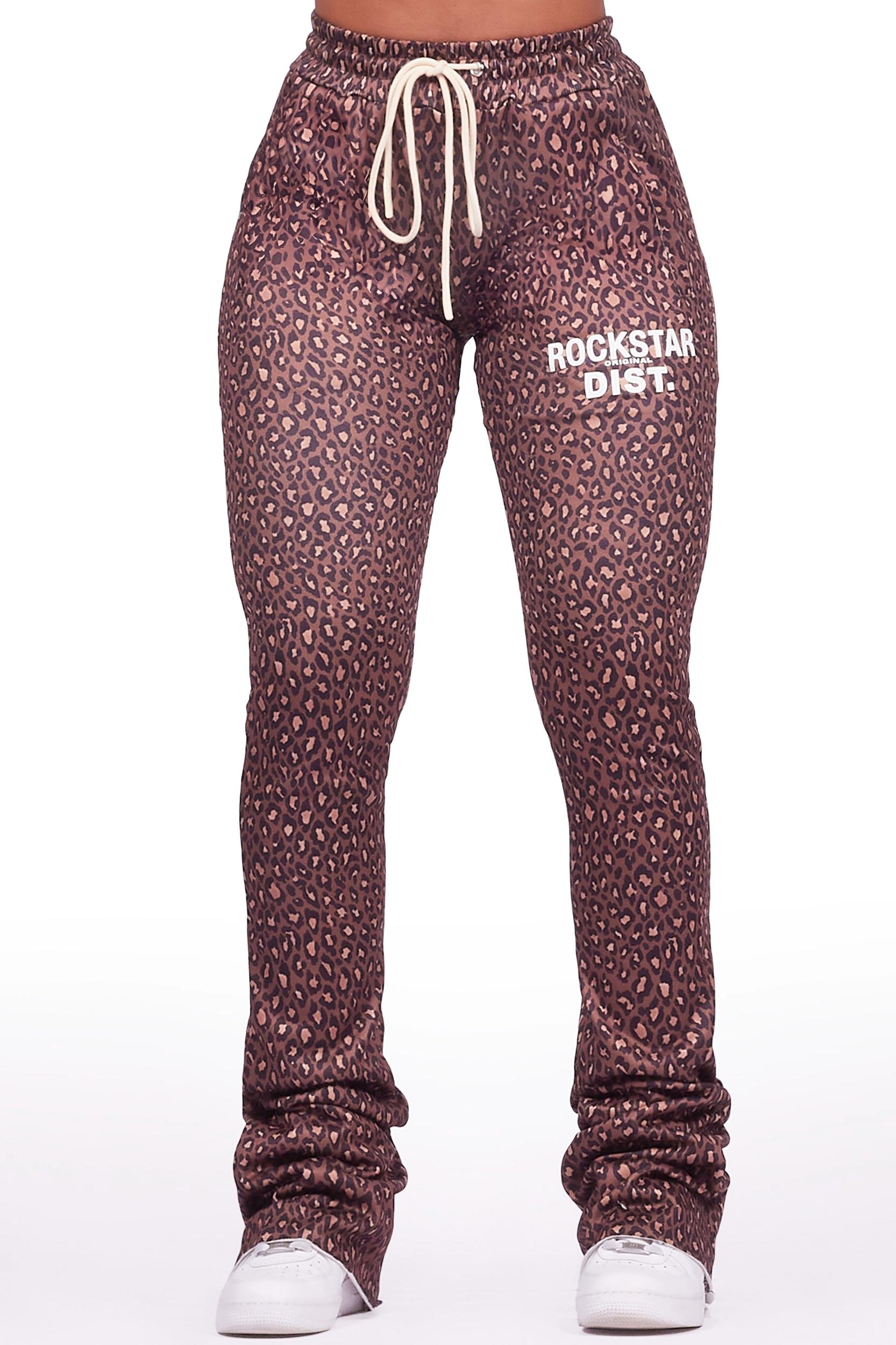 Juliana Cheetah Super Stacked Track Pant Female Product Image