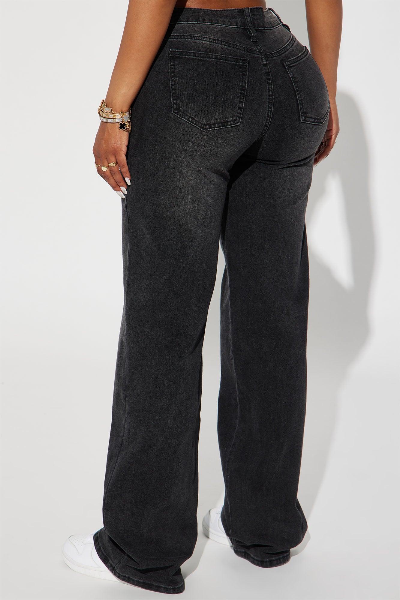 Vita Low Waist Stretch Baggy Jeans - Black Wash Product Image