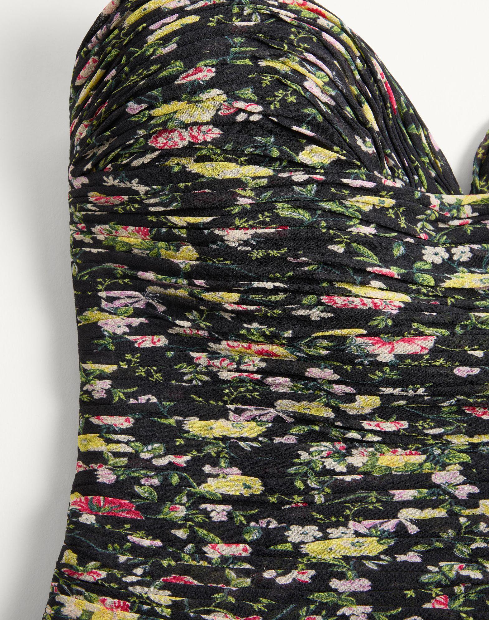 Top in Light Georgette with Papier Floral Rose Ramage print Product Image