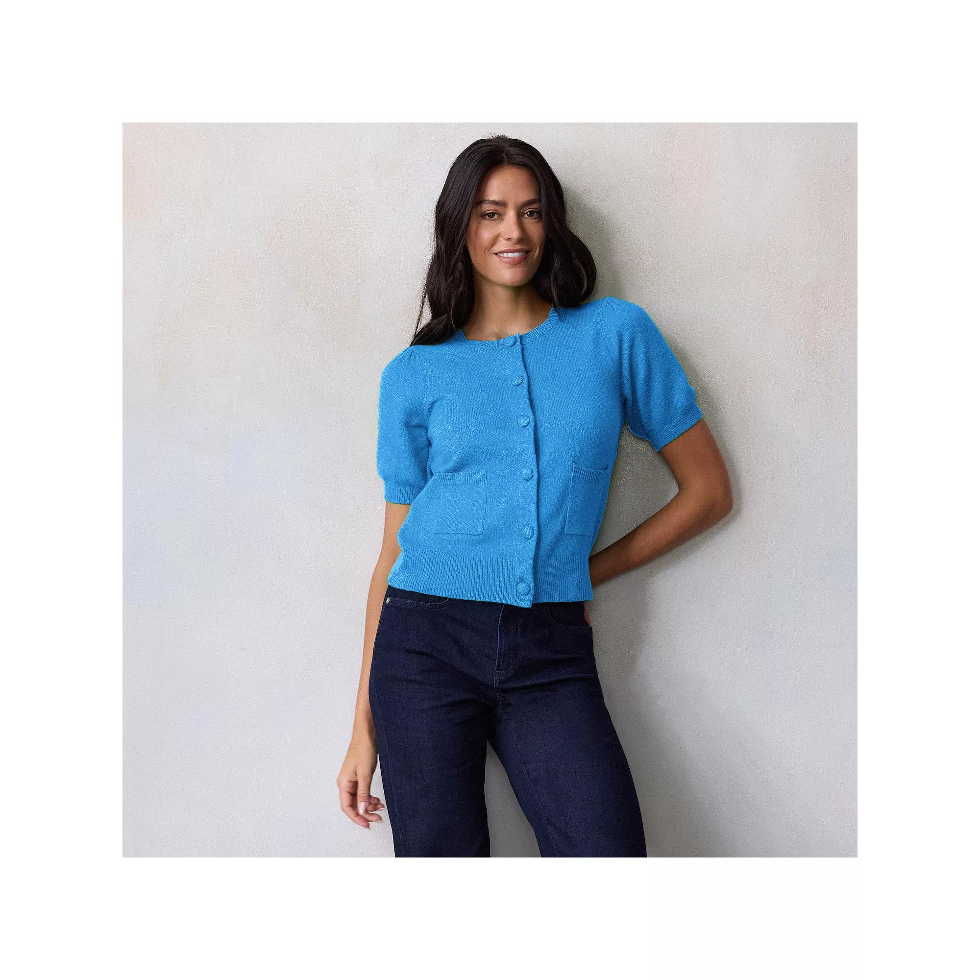 Women's LC Lauren Conrad Short Sleeve Cardigan,  Product Image