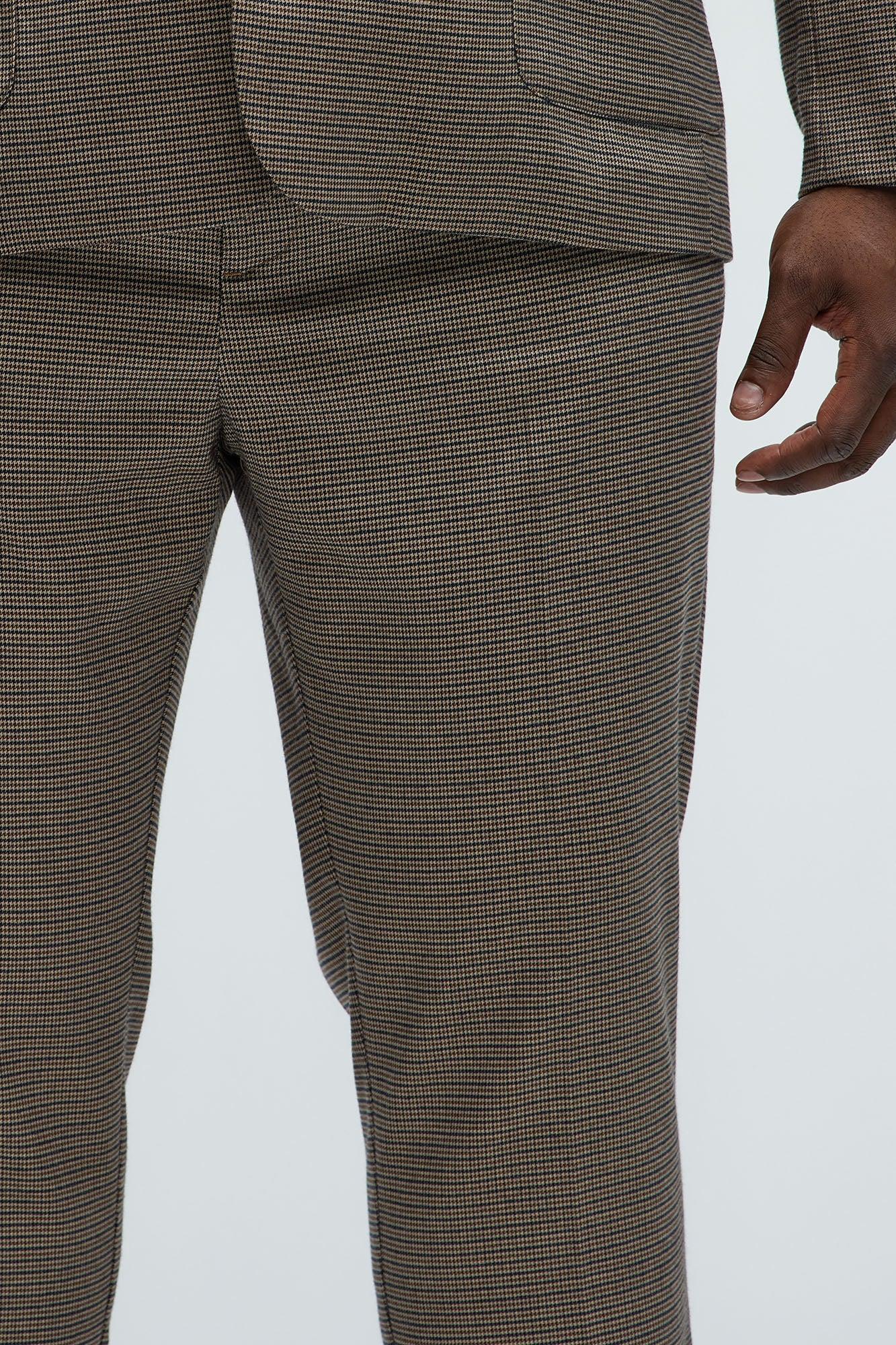 Inoa Houndstooth Slim Trousers - Brown/combo Product Image