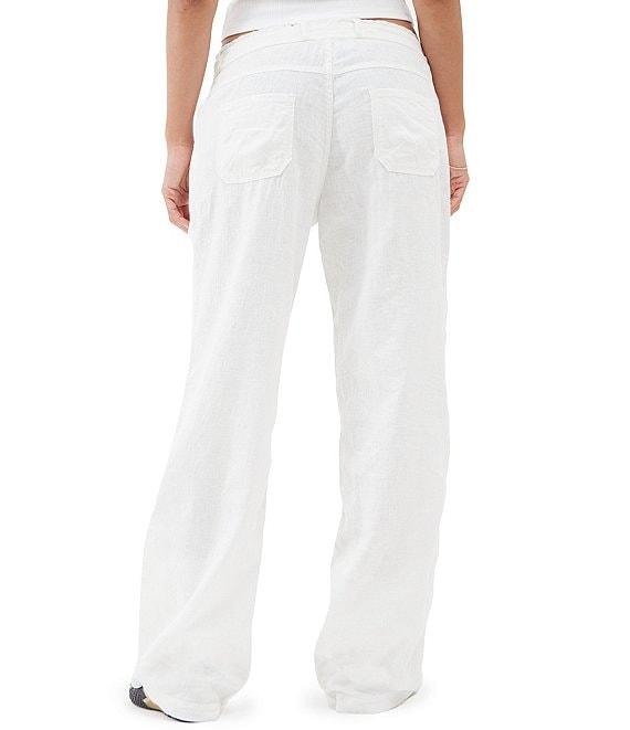 BDG Urban Outfitters Solid Mid Rise Linen 5-Pocket Pants Product Image