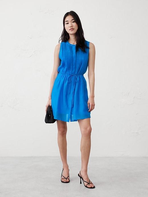 Pintuck Organza Mini Dress Product Image