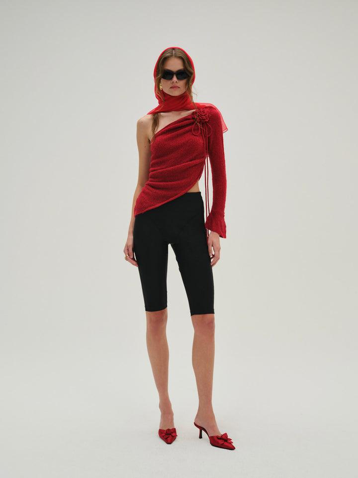 Ayanna Knit Top — Red Product Image