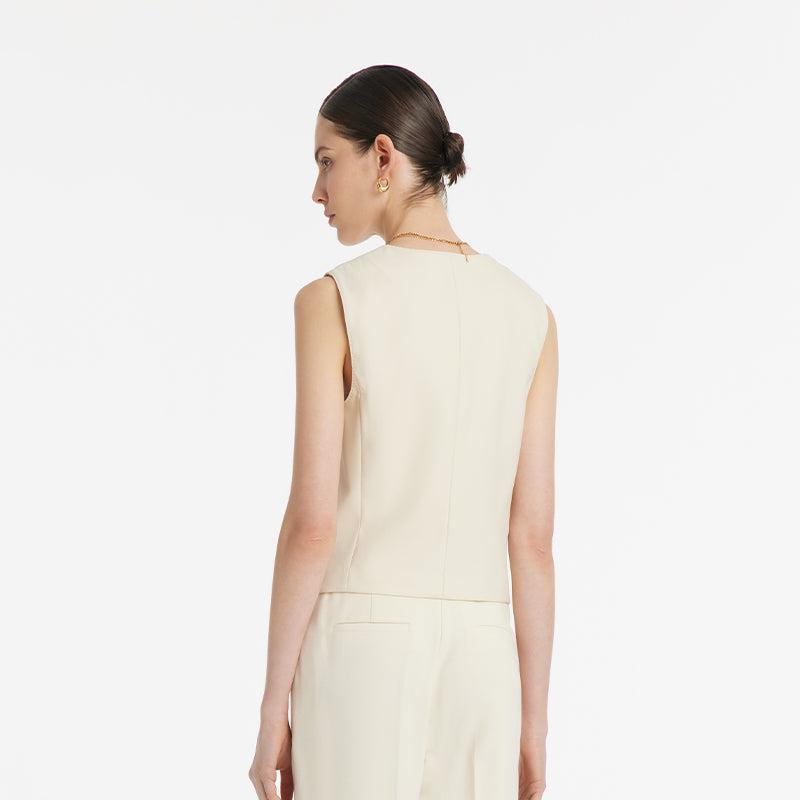 Worsted Wool Single-Breasted Women Vest Product Image