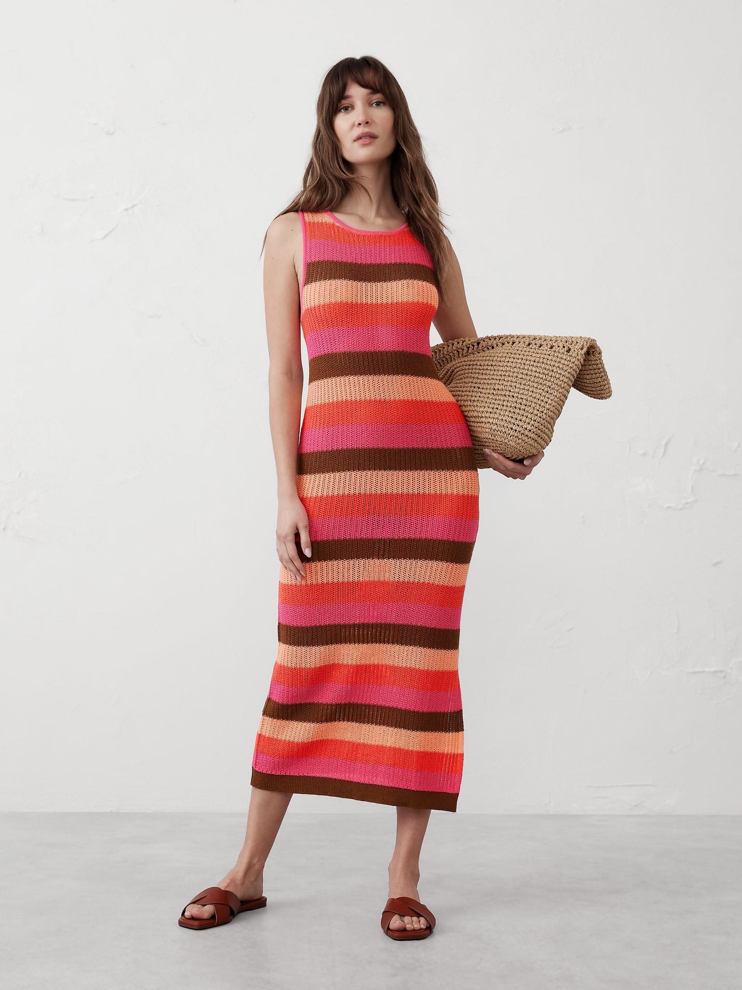 Open-Stitch Midi Sweater Dress Product Image