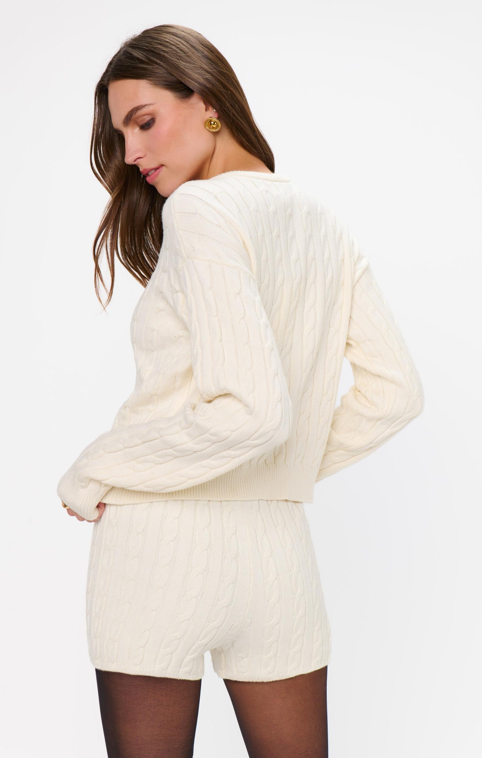 Throw on Cardigan ~ Snow Cable Knit Product Image