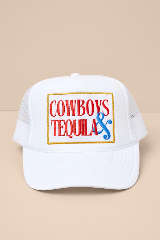 Cowboys & Tequila White Mesh Trucker Hat Product Image