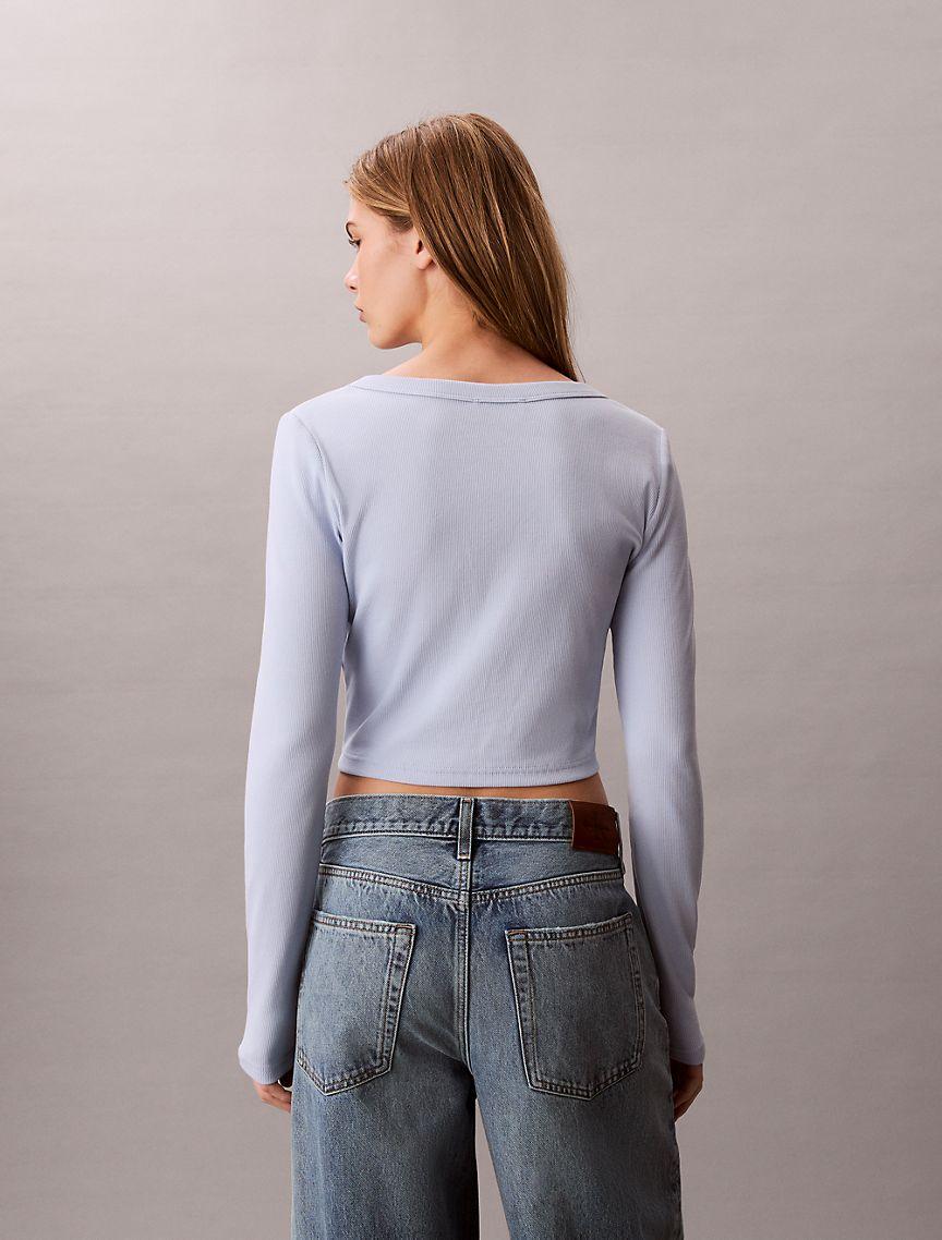 Rib Cropped Cardigan Product Image