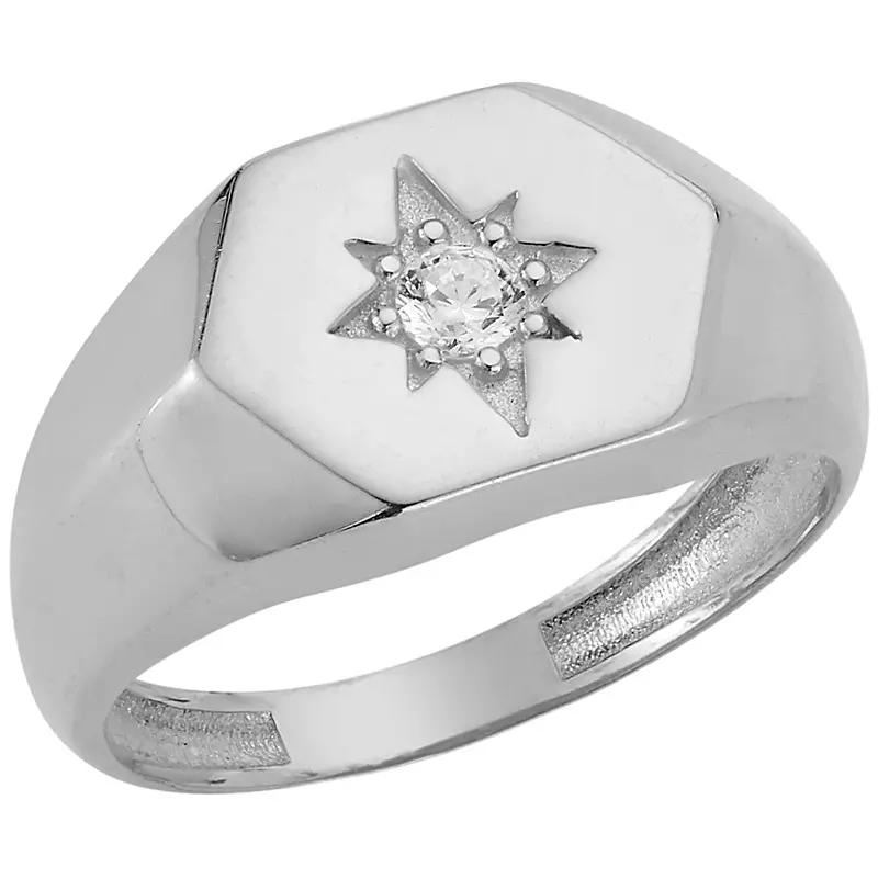 Sunkissed Sterling Cubic Zirconia North Star Signet Ring, Women's,  Product Image