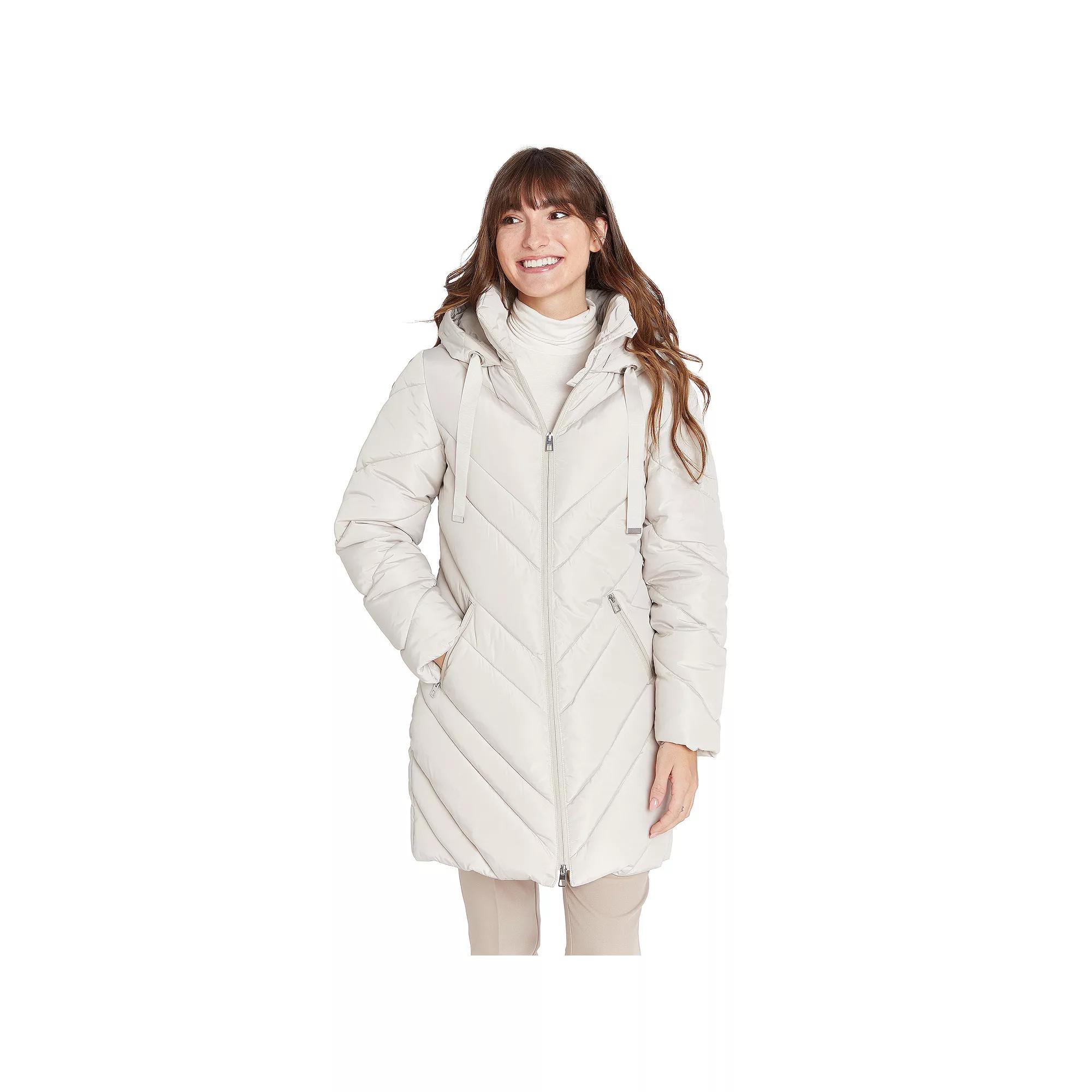 Women's Nine West Chevron Quilted Puffer Jacket,  Product Image
