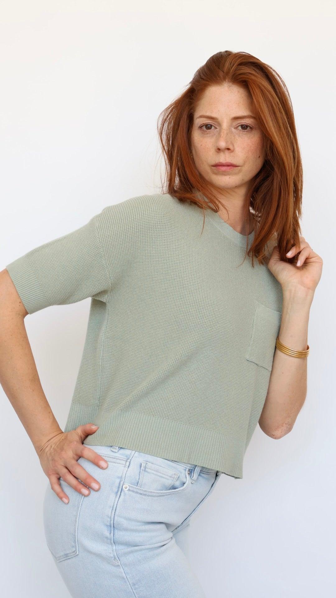 Amy Short Sleeve Knit Top Product Image
