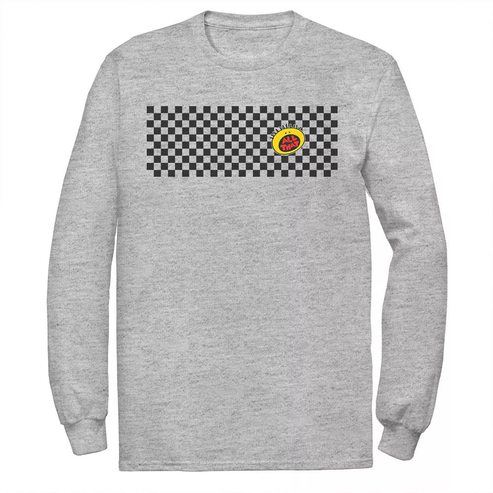 Mens Nickelodeon All That Left Chest Logo Paneled Checkers Tee Athletic Grey Product Image