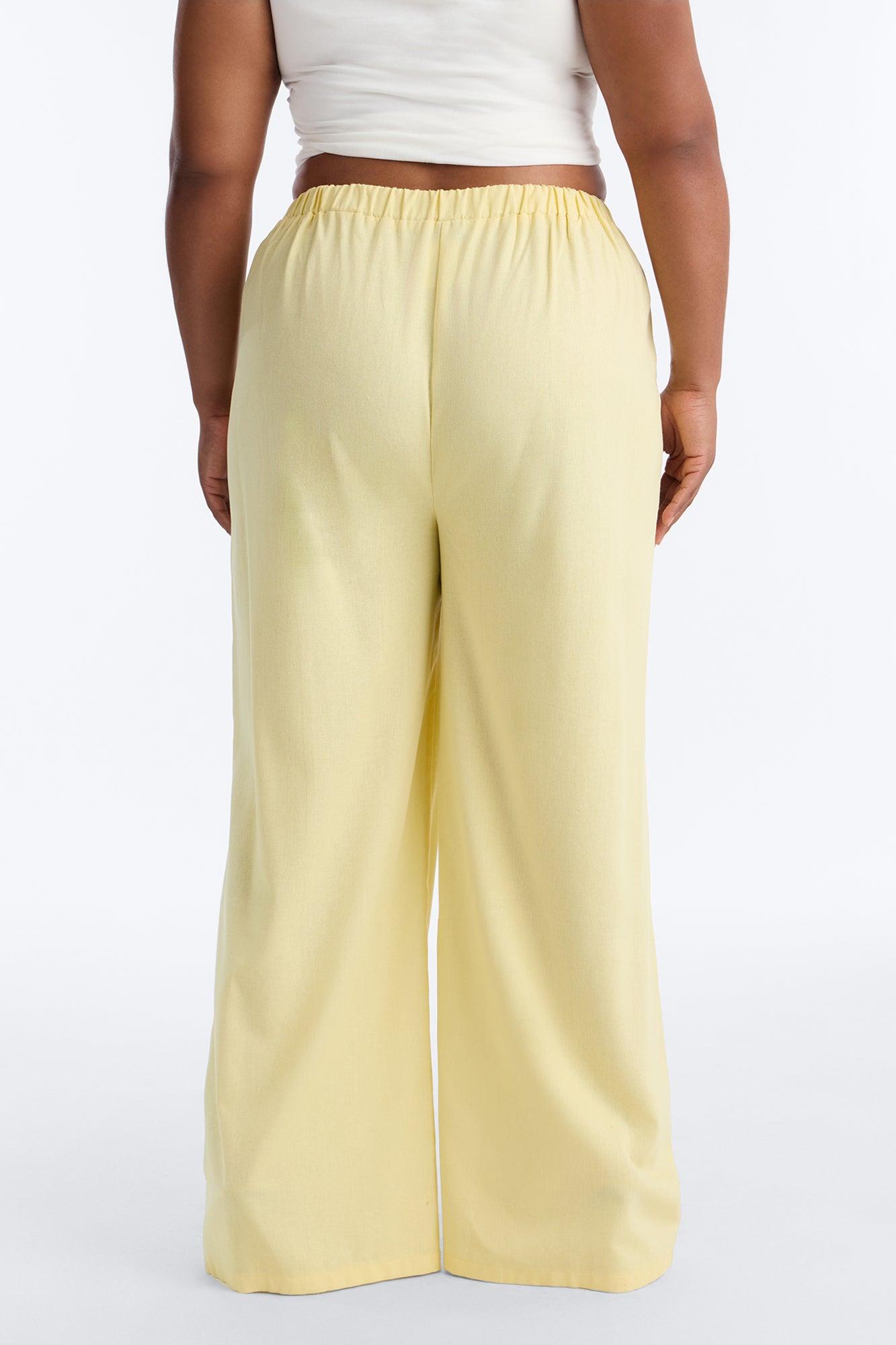 Beach Walks Linen Pant - Butter Yellow Female Product Image