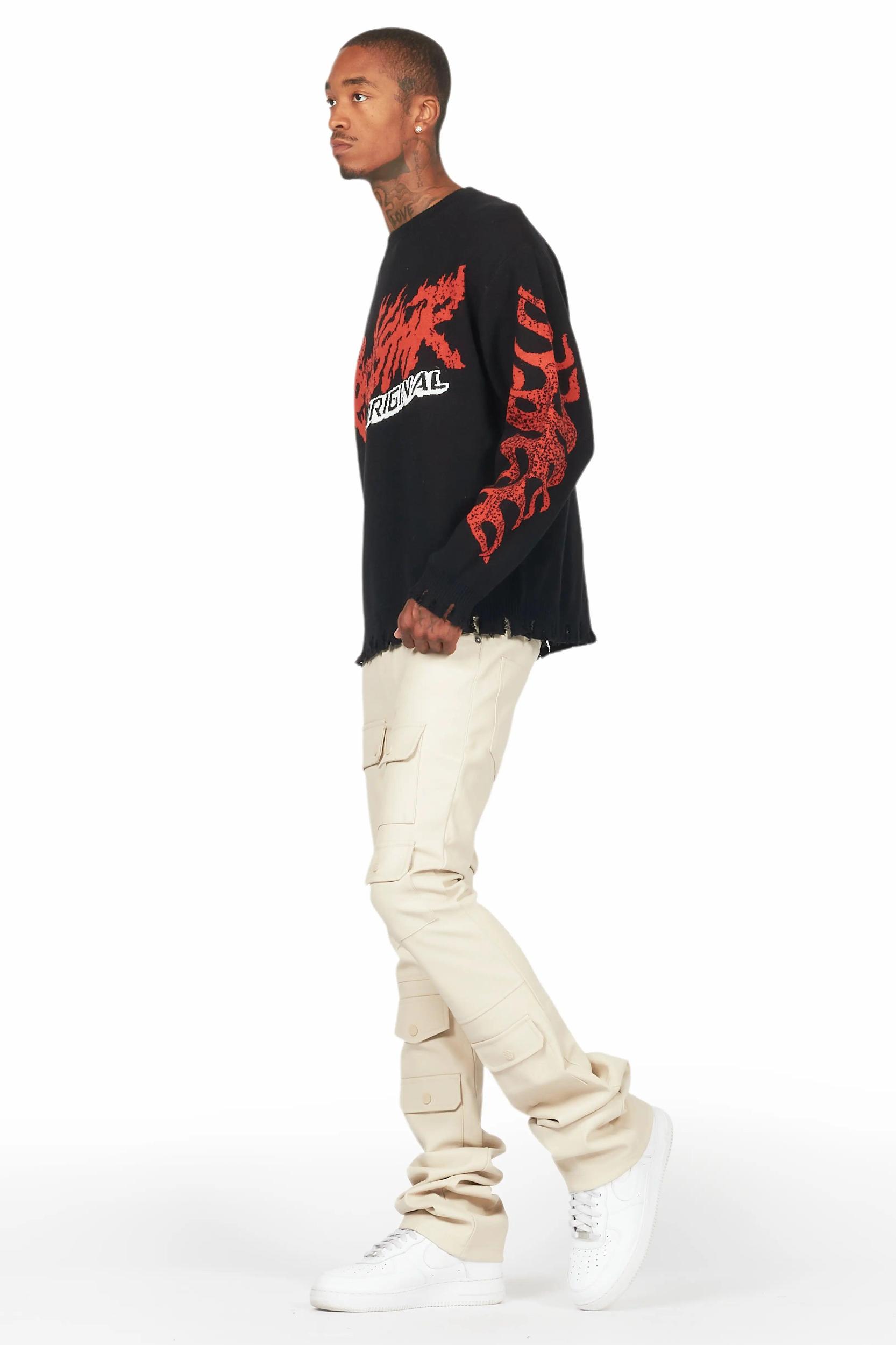 Yash Black Knit Sweater Male Product Image