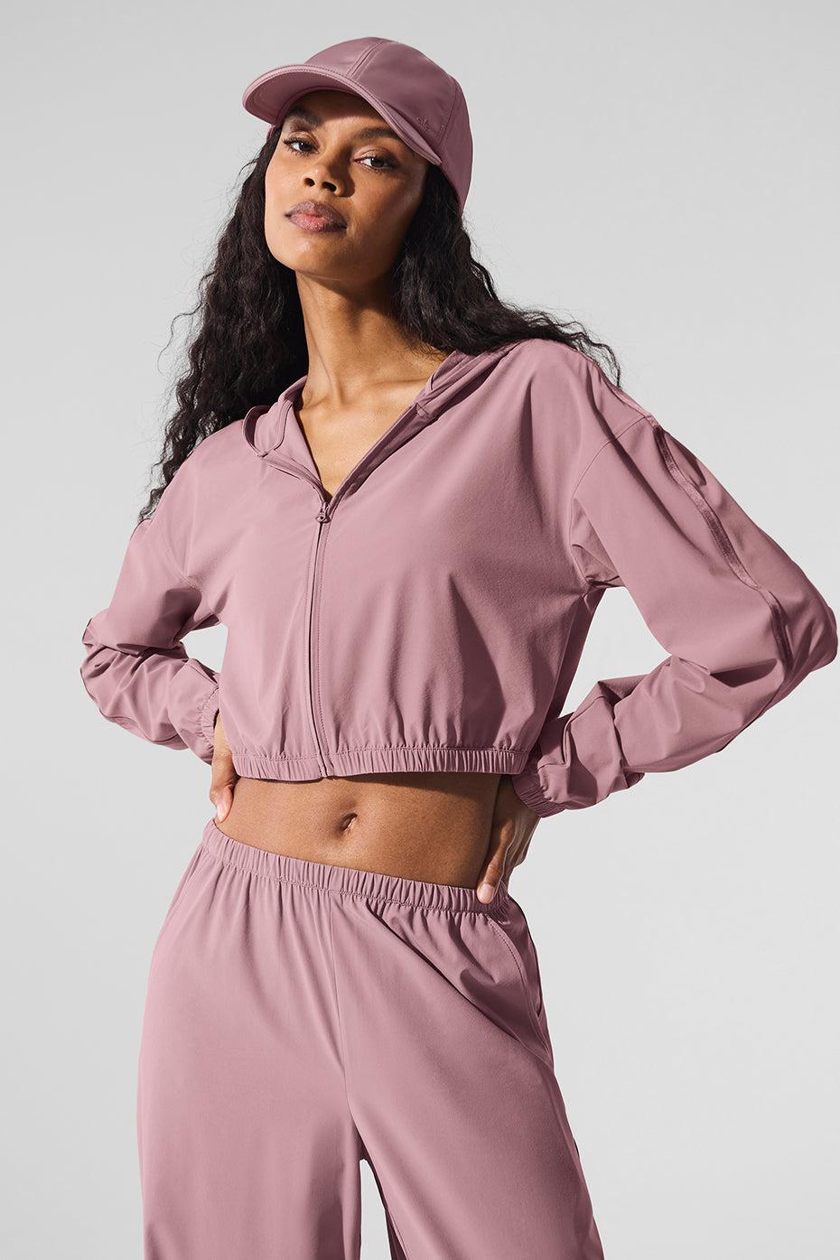 Cropped Breezy Full-Zip Hoodie - Smoky Quartz Product Image