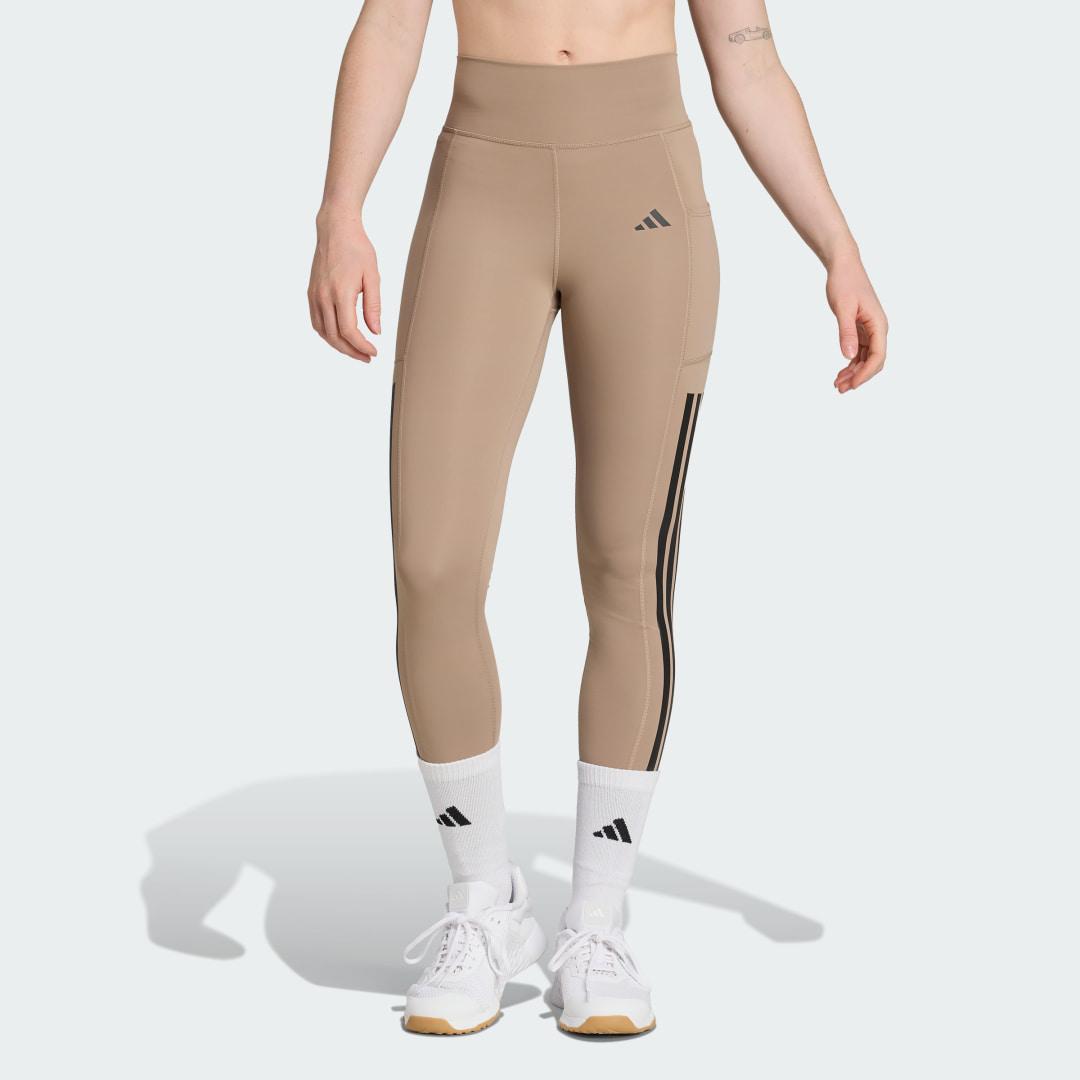 adidas Optime 3-Stripes Full-Length Leggings Black L Womens Product Image
