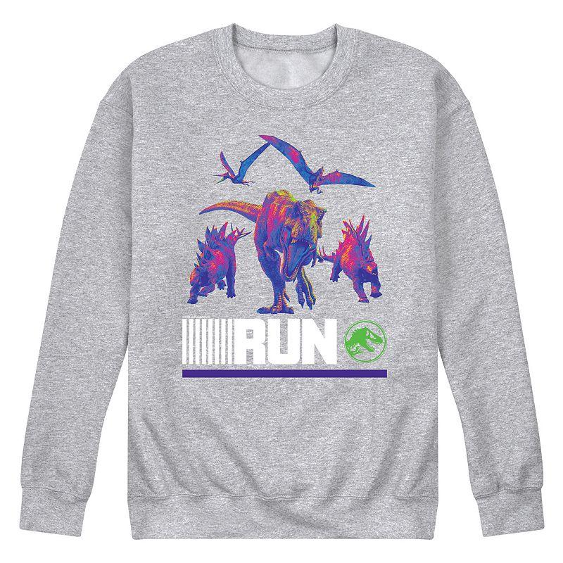 Mens Jurassic World run Infared Dinos Long Sleeve Athletic Grey Product Image
