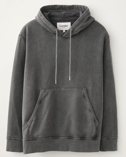 French Terry Hoodie - Washed Black Product Image