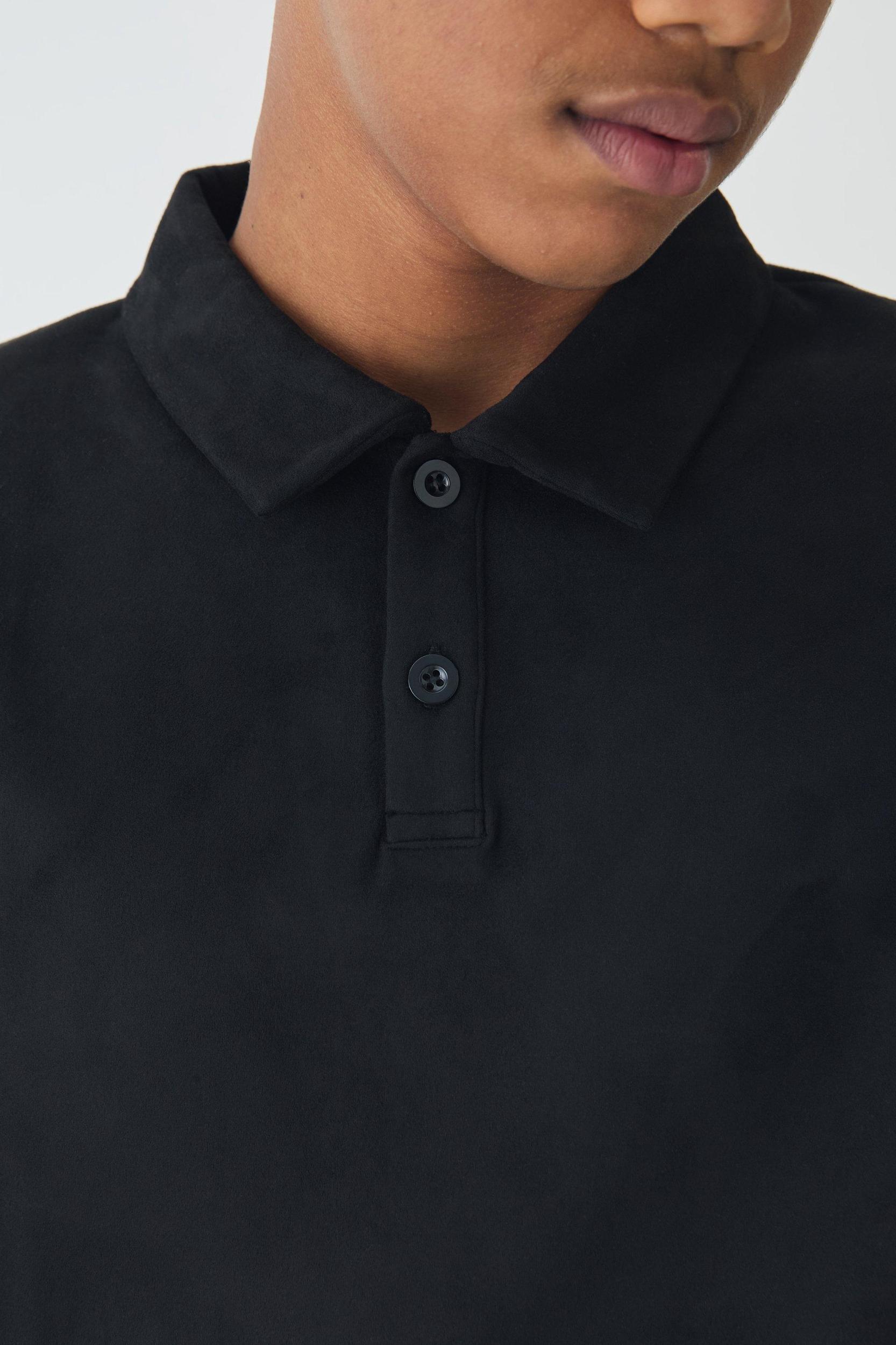 Tall Slim Faux Suede Polo | boohooMAN USA Product Image
