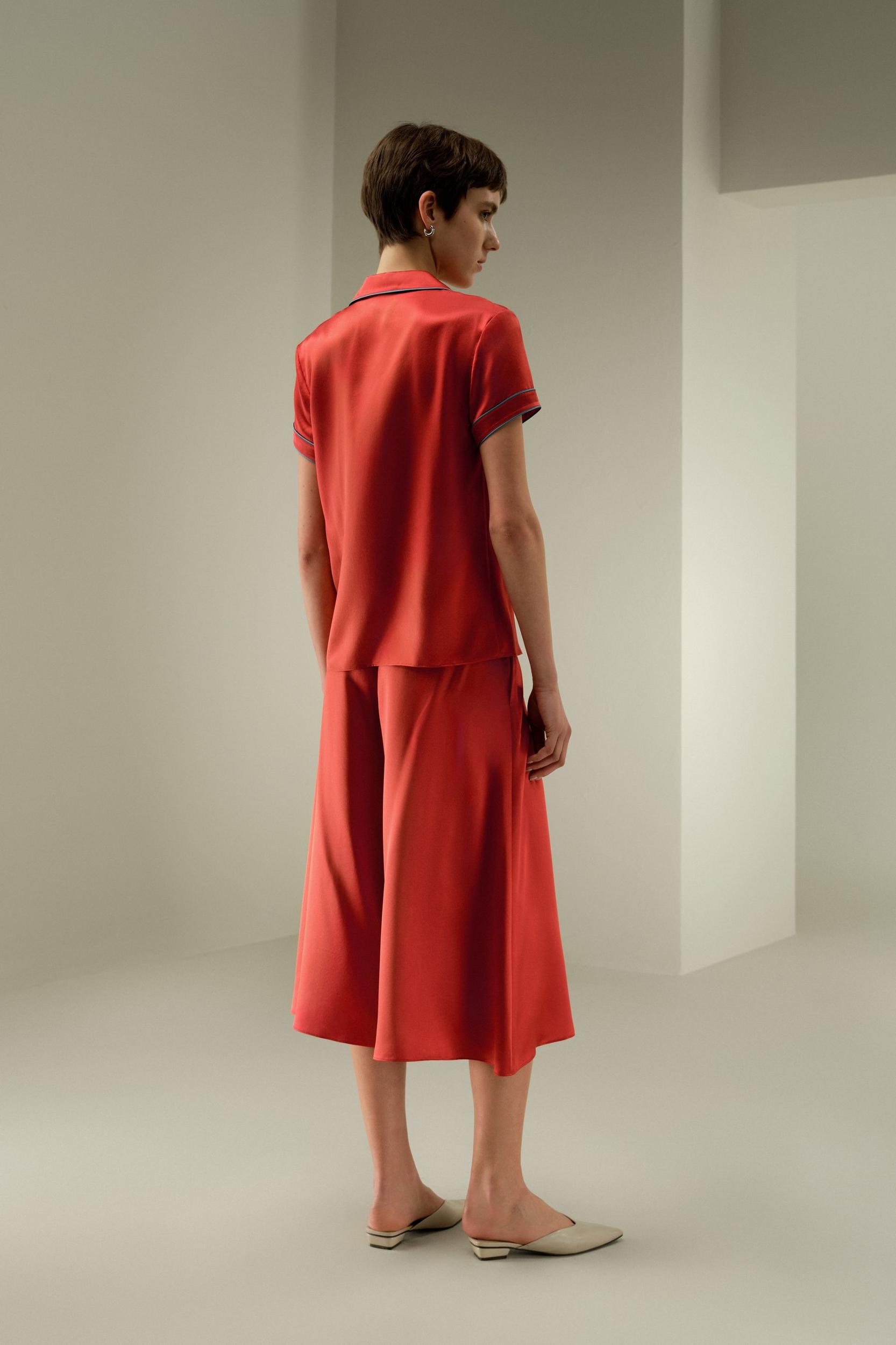 LSxES Contrast-Trimmed Silk Shirt Product Image