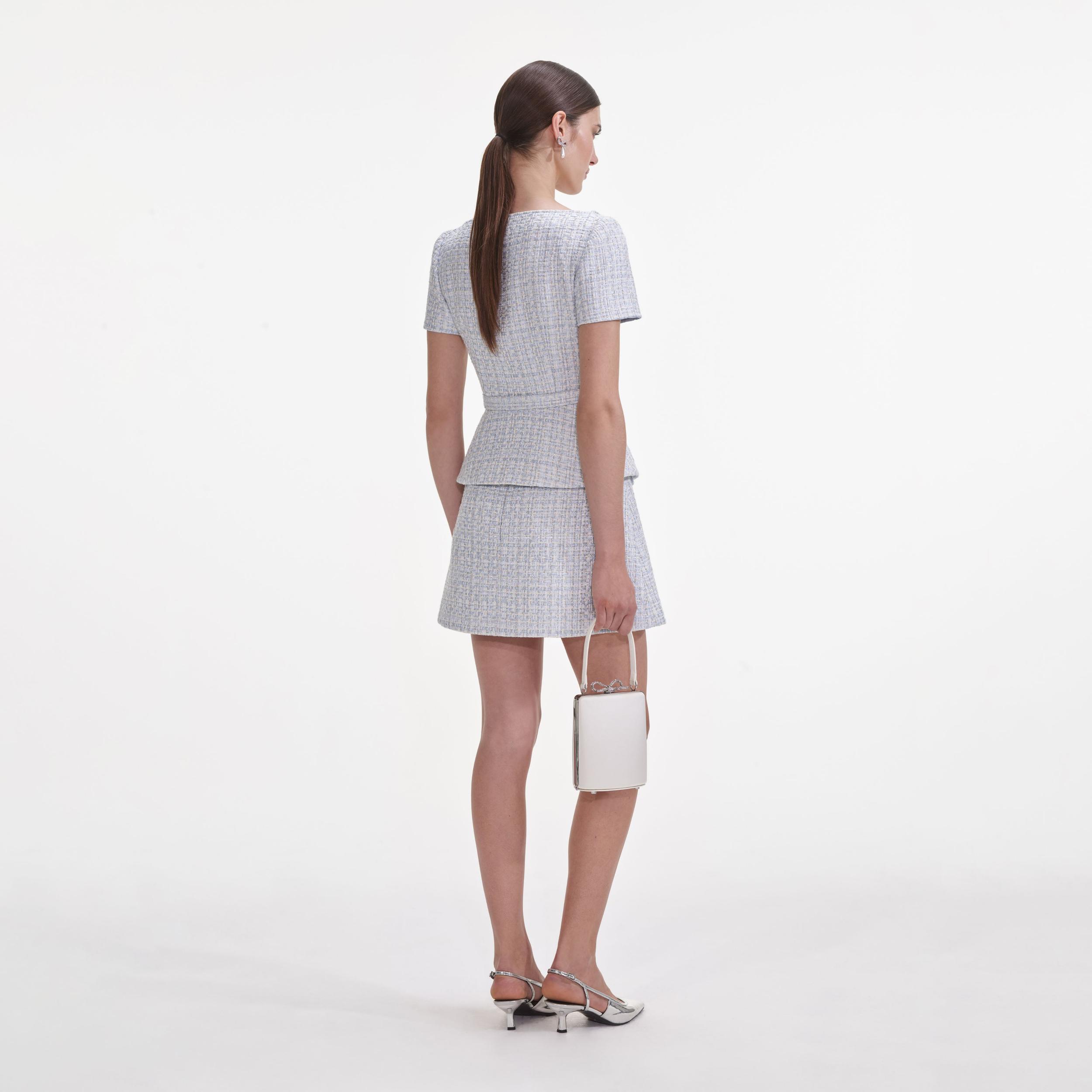 Blue Boucle Top Product Image