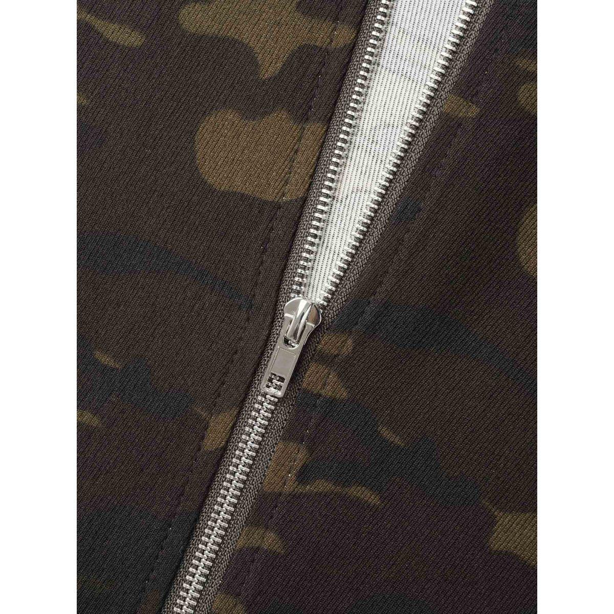 Plus Size Camouflage Print Zipper Front Adjustable Midi Dress ArmyGreen Women Casual Non Non Sleeveless Curvy BloomChic 28/5X Product Image