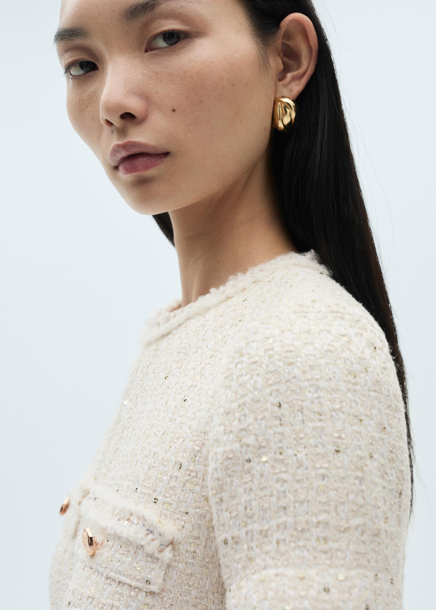 Short tweed dress - Women | MANGO USA Product Image