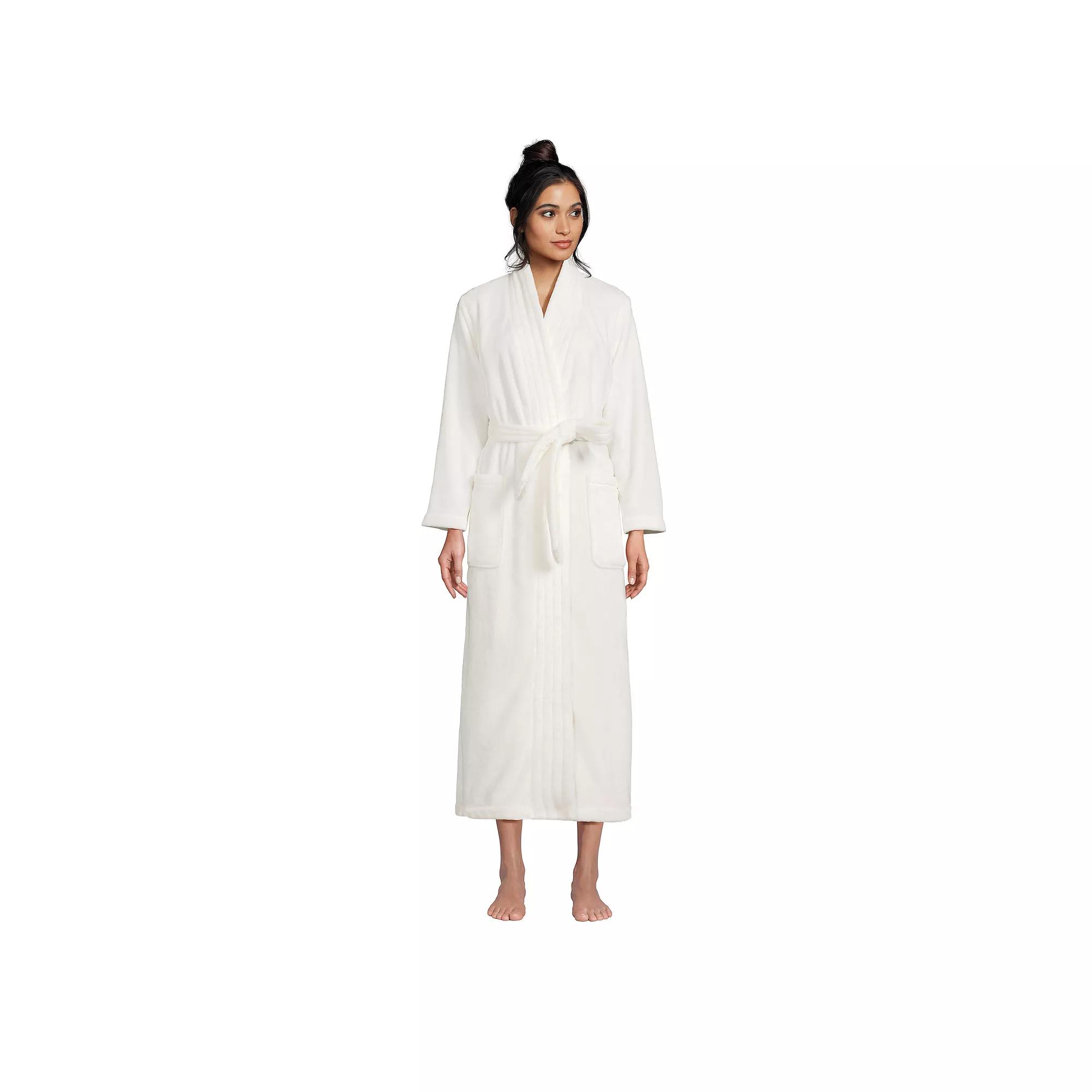 Women's Lands' End Cozy Plush Long Wrap Robe,  Product Image