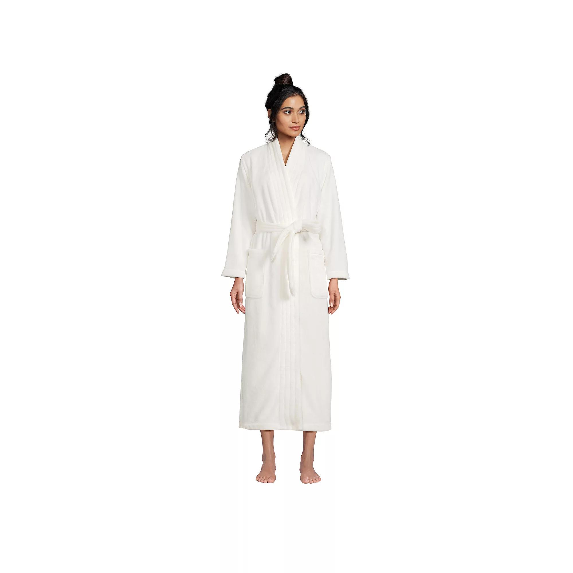 Women's Lands' End Cozy Plush Long Wrap Robe,  Product Image