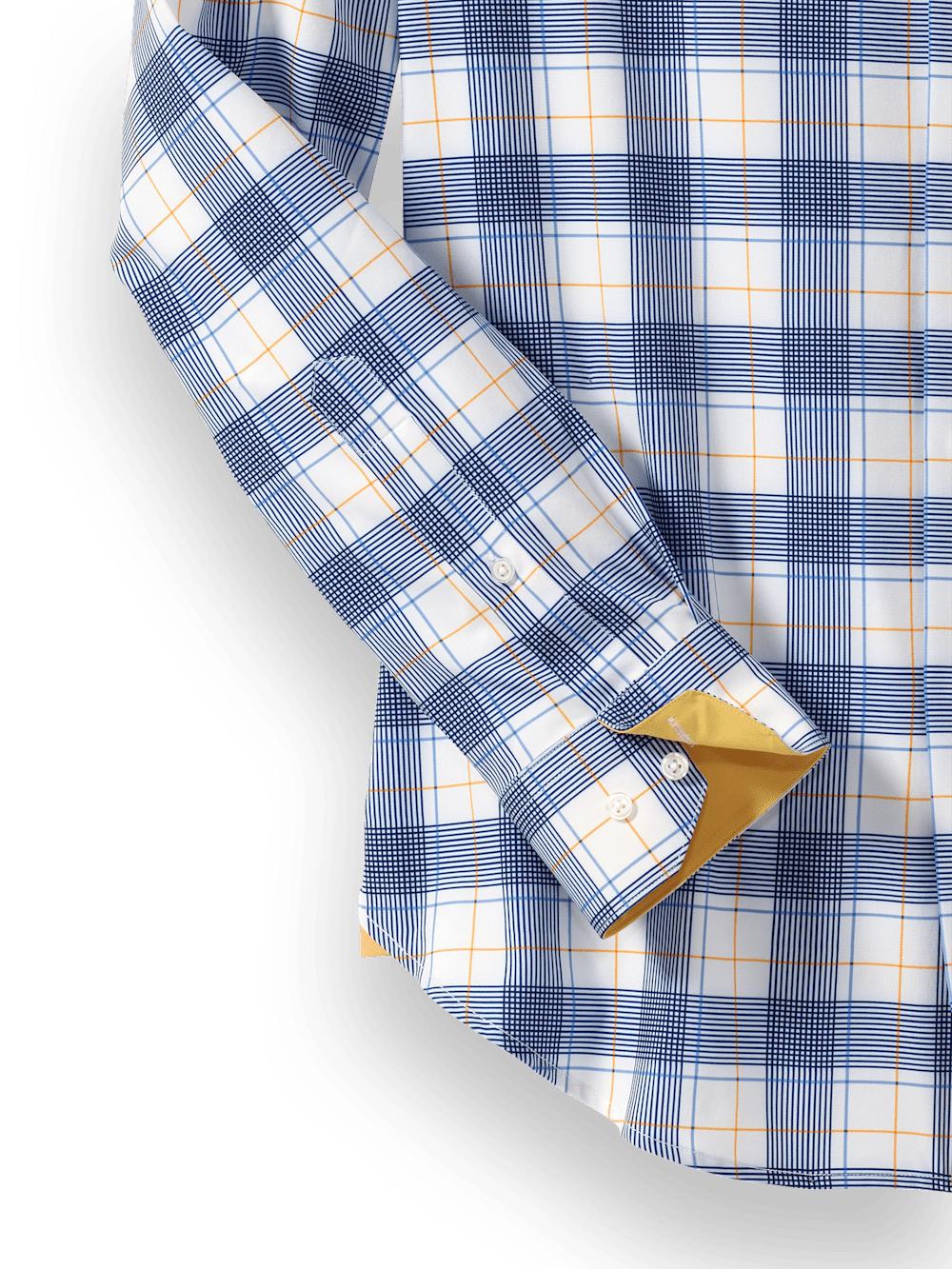 Performance Stretch Check Casual Shirt - Blue/yellow Product Image