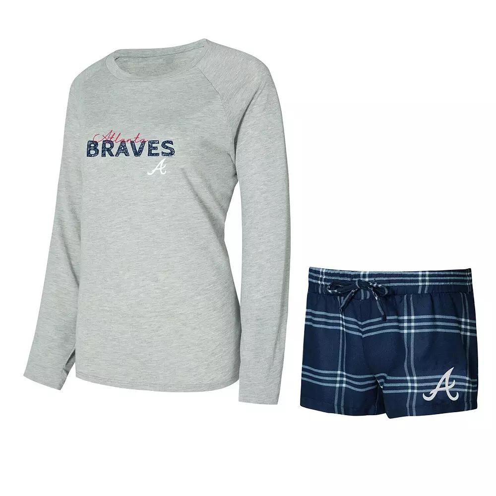 Women's Concepts Sport Atlanta Braves Petition Long Sleeve Top and Short Set,  Product Image