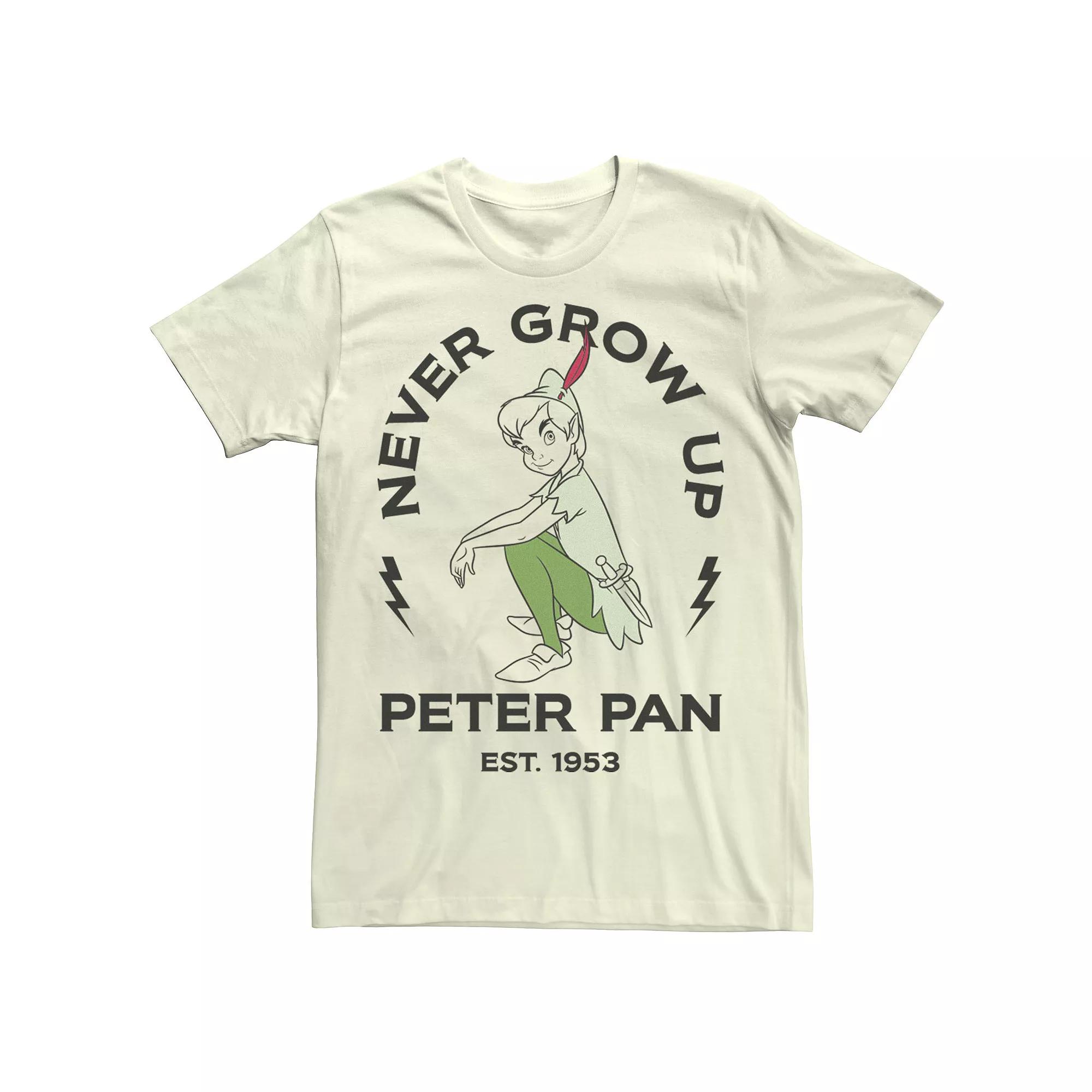Disney's Tinkerbell Peter Pan Text Men's Tee, Size: XL, Natural Product Image
