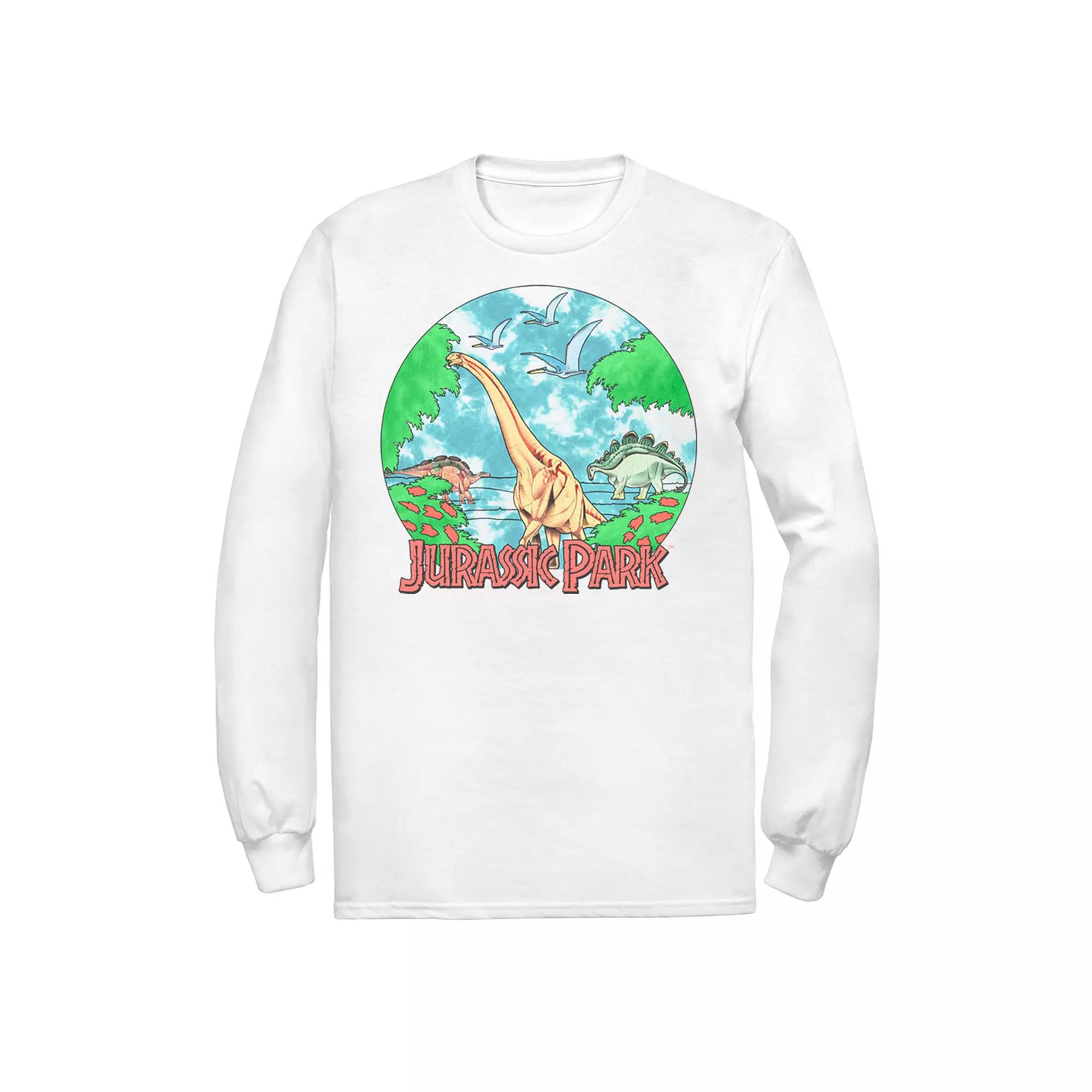 Men's Jurassic Park Retro Globe Watercolor Scene Tee,  Product Image