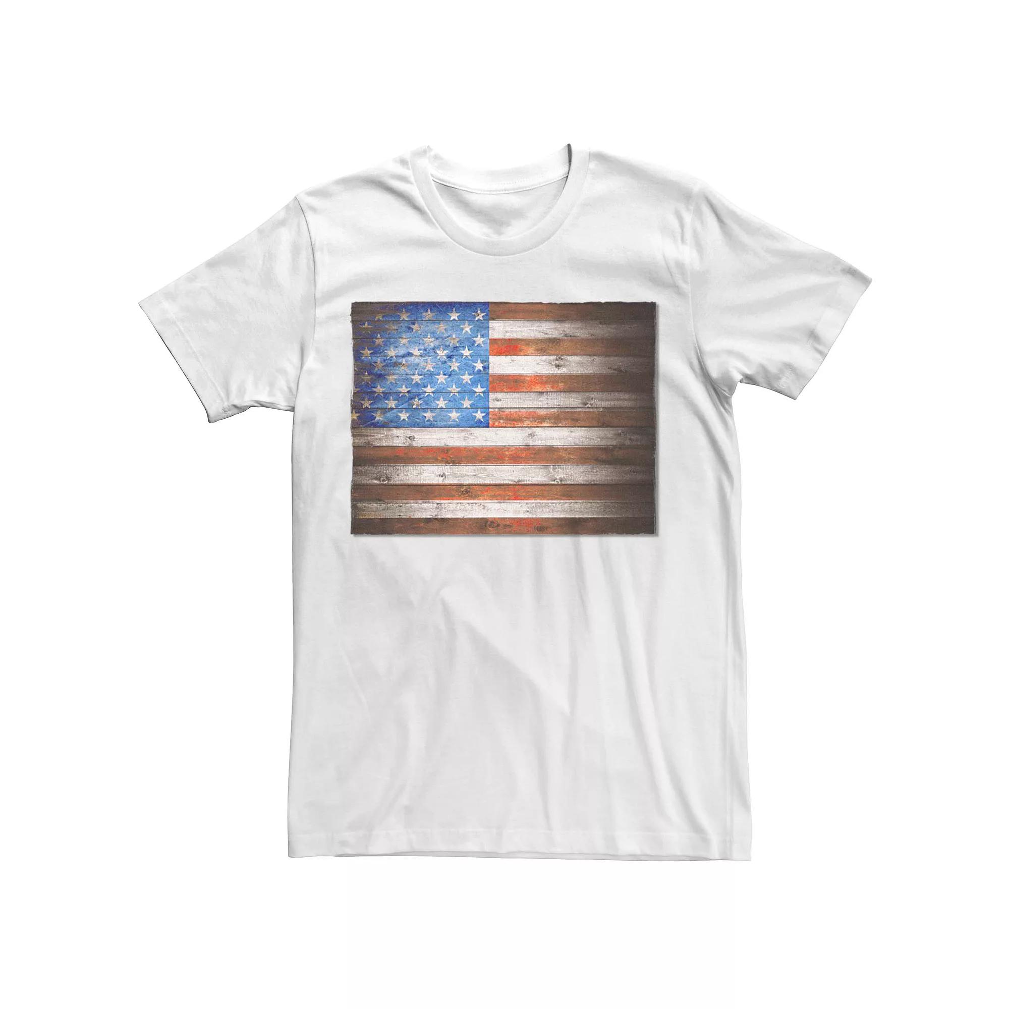 Men's Wooden American Flag Graphic Tee,  Product Image