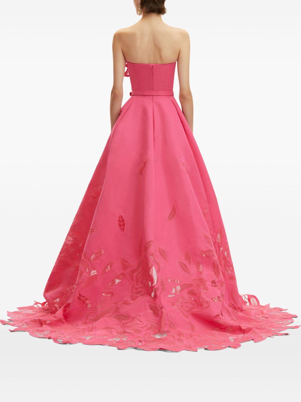 rose-appliqué cut-out gown Product Image