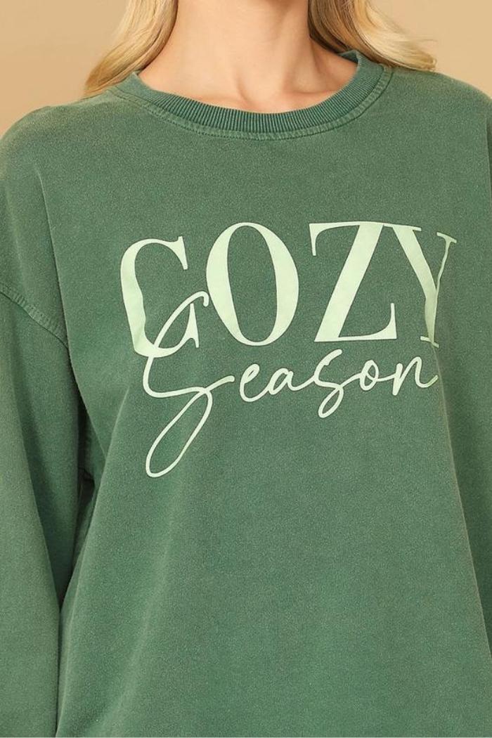 Long Sleeve Cozy Season Print Top Product Image