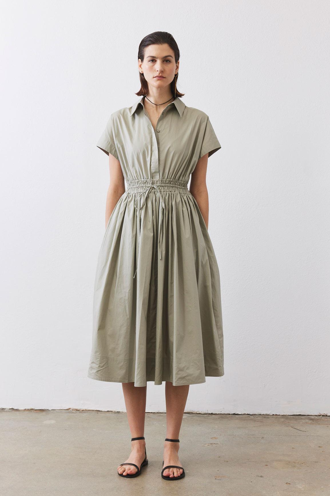 Cinched Waist Shirt Dress Product Image