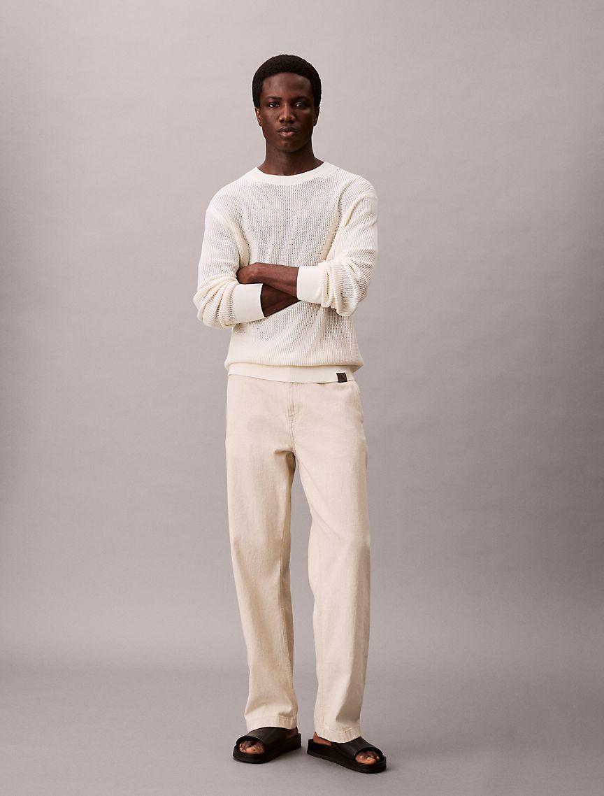 Cotton Mesh Relaxed Sweater Product Image