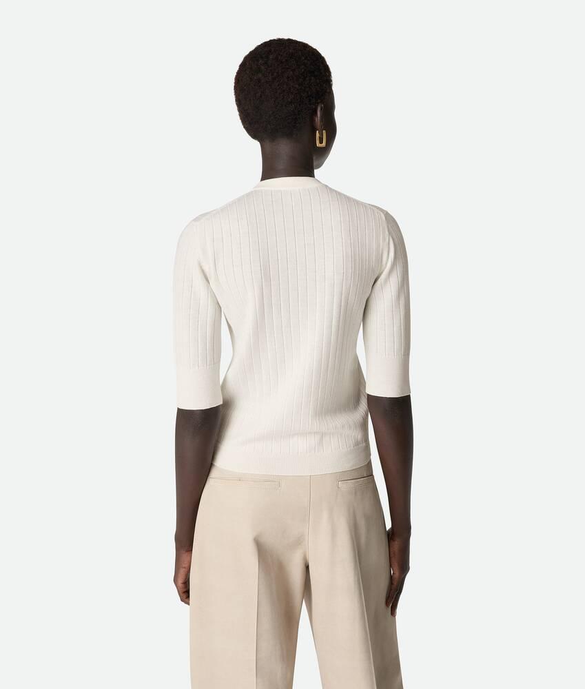 Women's Wool Rib Top in Chalk Product Image