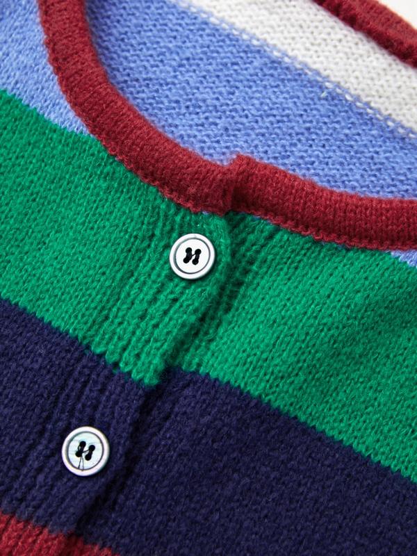 Contrast Color Rainbow Stripe Cardigan Product Image