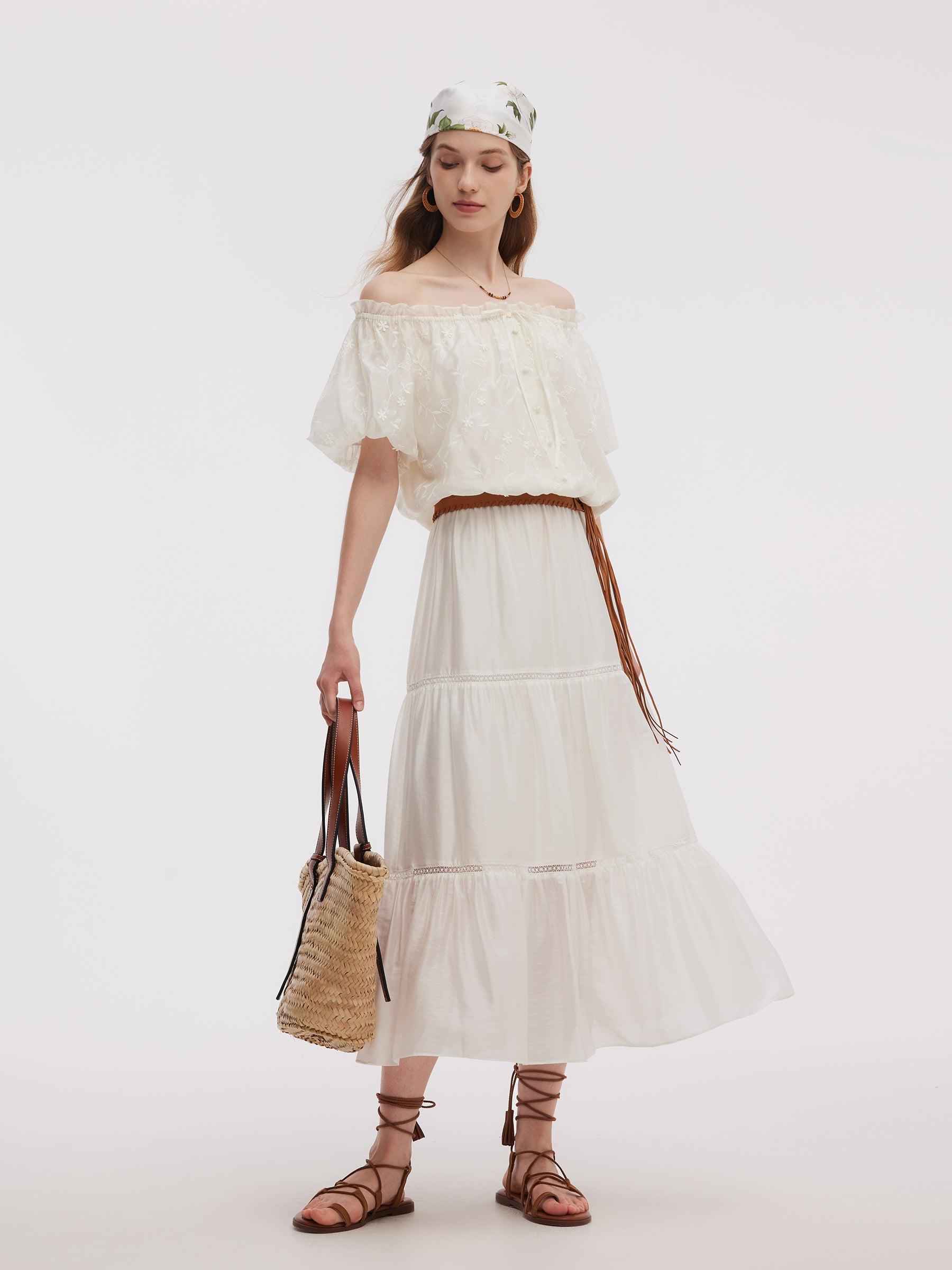 Tencel Blend Women A-Line Skirt Product Image