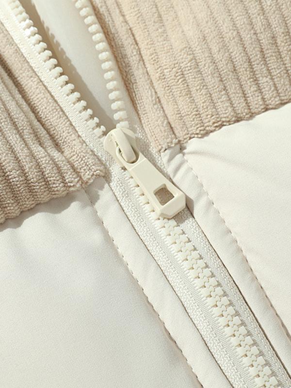 Men's Corduroy Splice Zip Up Jacket Product Image