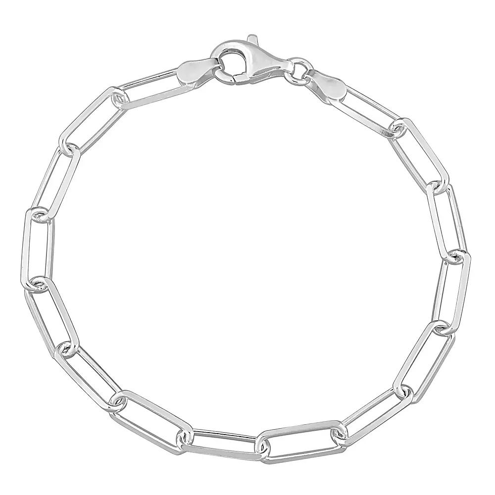Stella Grace Sterling Silver 5 mm Paper Clip Link Chain Bracelet, Women's, Size: 7.5" Product Image
