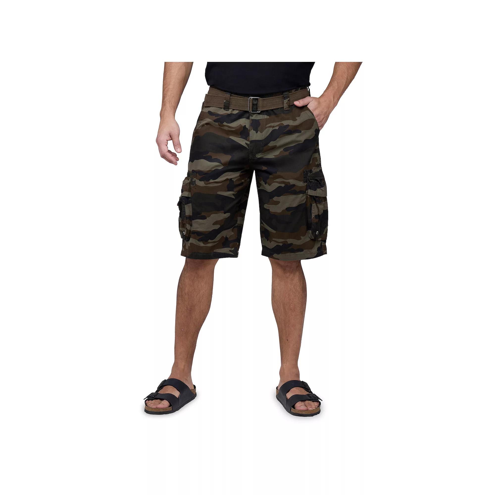 Big & Tall Xray Belted Double-Pocket Cargo Shorts, Men's, Size: 46, Green Camo Product Image