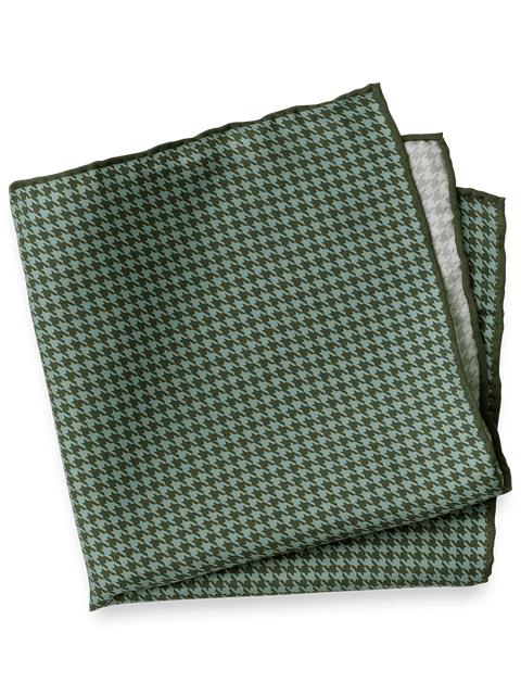 Houndstooth Silk Pocket Square - Purple Product Image